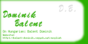 dominik balent business card